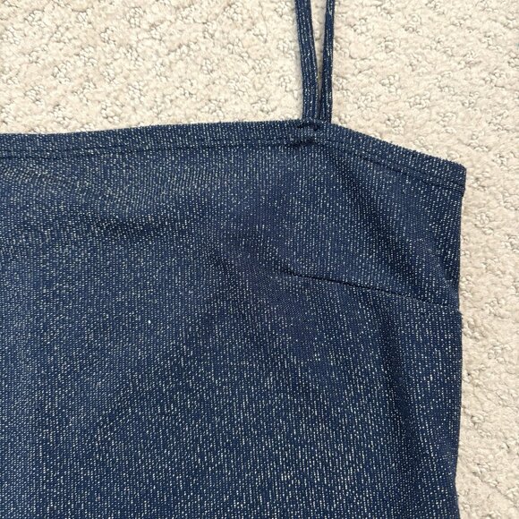 Reformation Isabella Top in Navy Sparkle Sleeveless Camisole Women’s Size Small - Picture 3 of 7